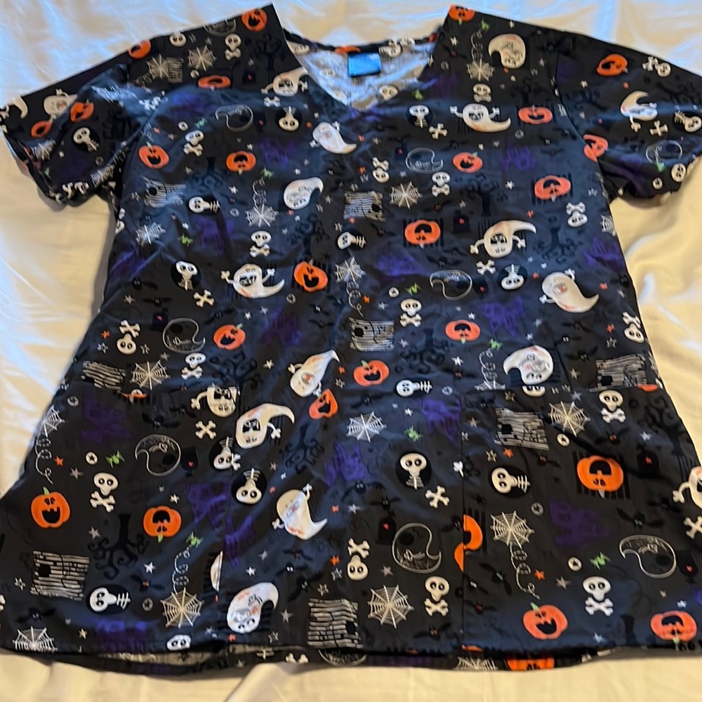 Halloween scrub top